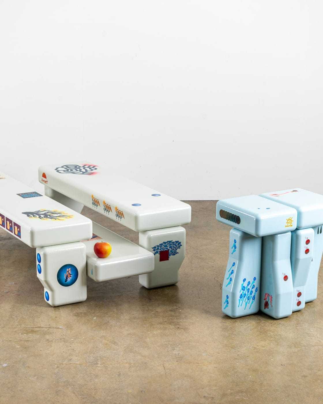 Laurids Gallée, Seedtime Side Table, 2022. Solid ‘Western Red Cedar’ wood, various pigments